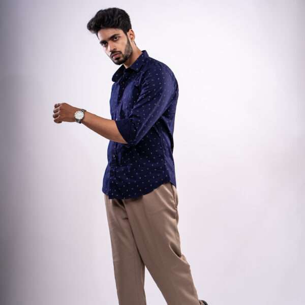 Deep Navy Micro Anchor Print - Image 3