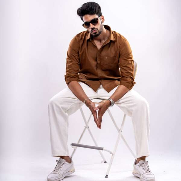 Chestnut Brown Urban Luxe Solid Shirt - Image 4